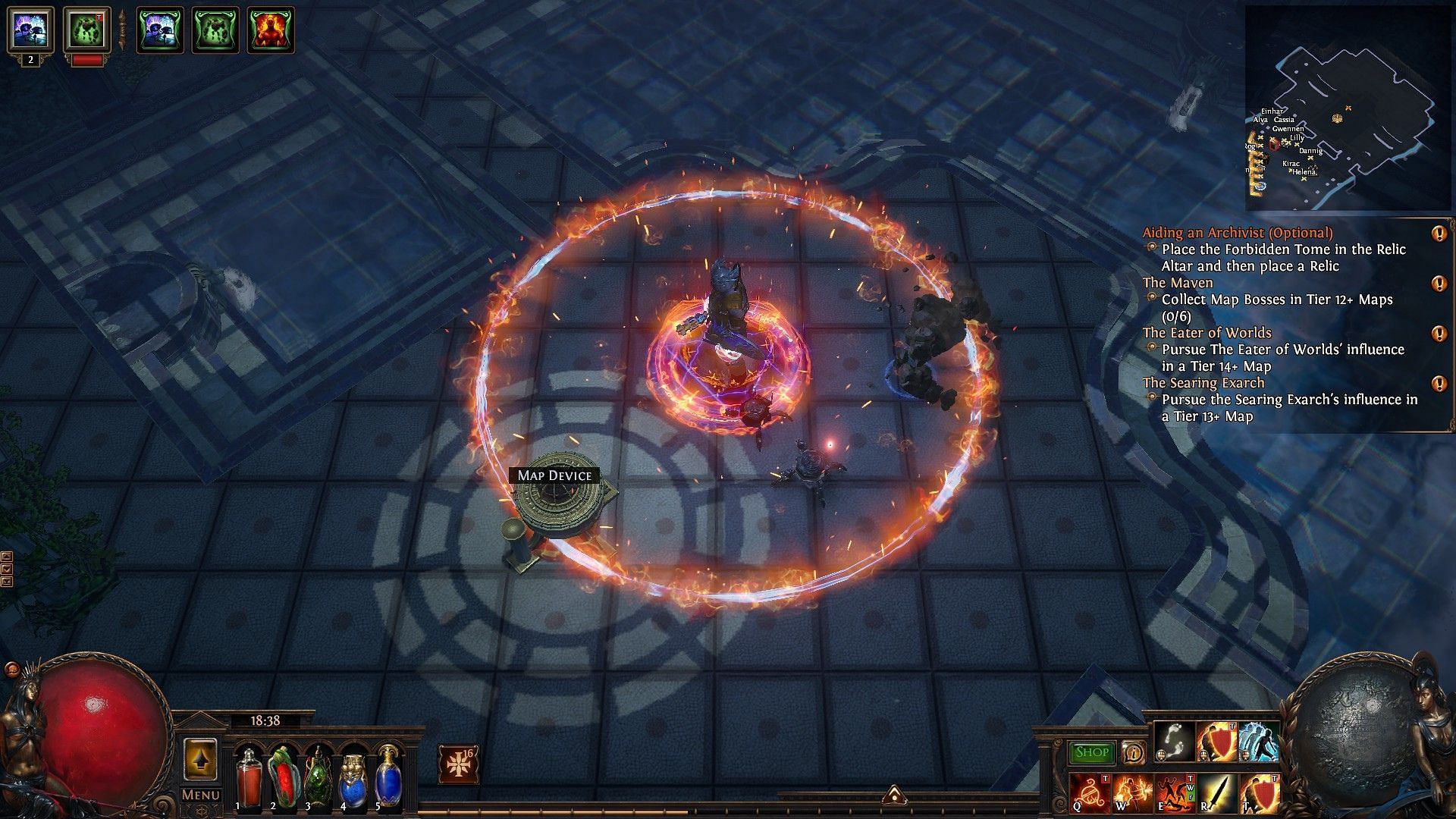 You can play Righteous Fire build with one hand (Image via Grinding Gear Games)